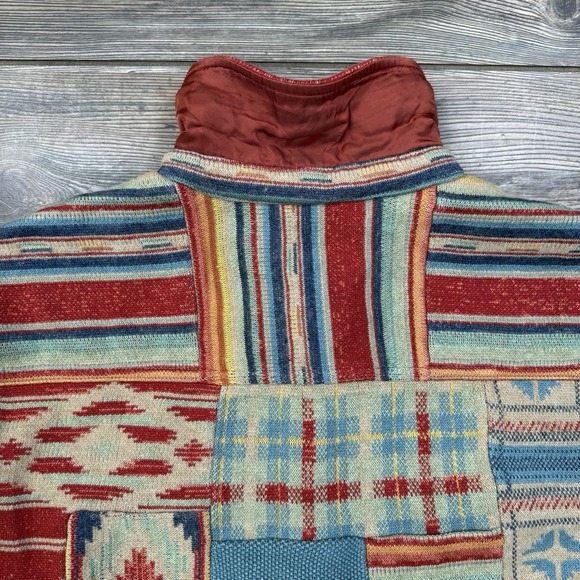 Double RL RRL Ralph Lauren Patchwork Rust Multicolor Workshirt Shirt Mens XL NWT - Picture 8 of 13